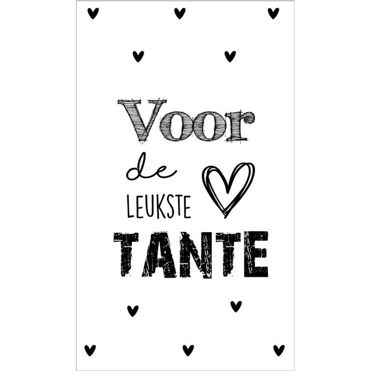 Karte 5 x 8,5 cm mit Text Für die netteste Tante.