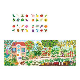  Colorful puzzle with garden theme, featuring a variety of shapes, textures, and patterns. Suitable for ages 3 and up.