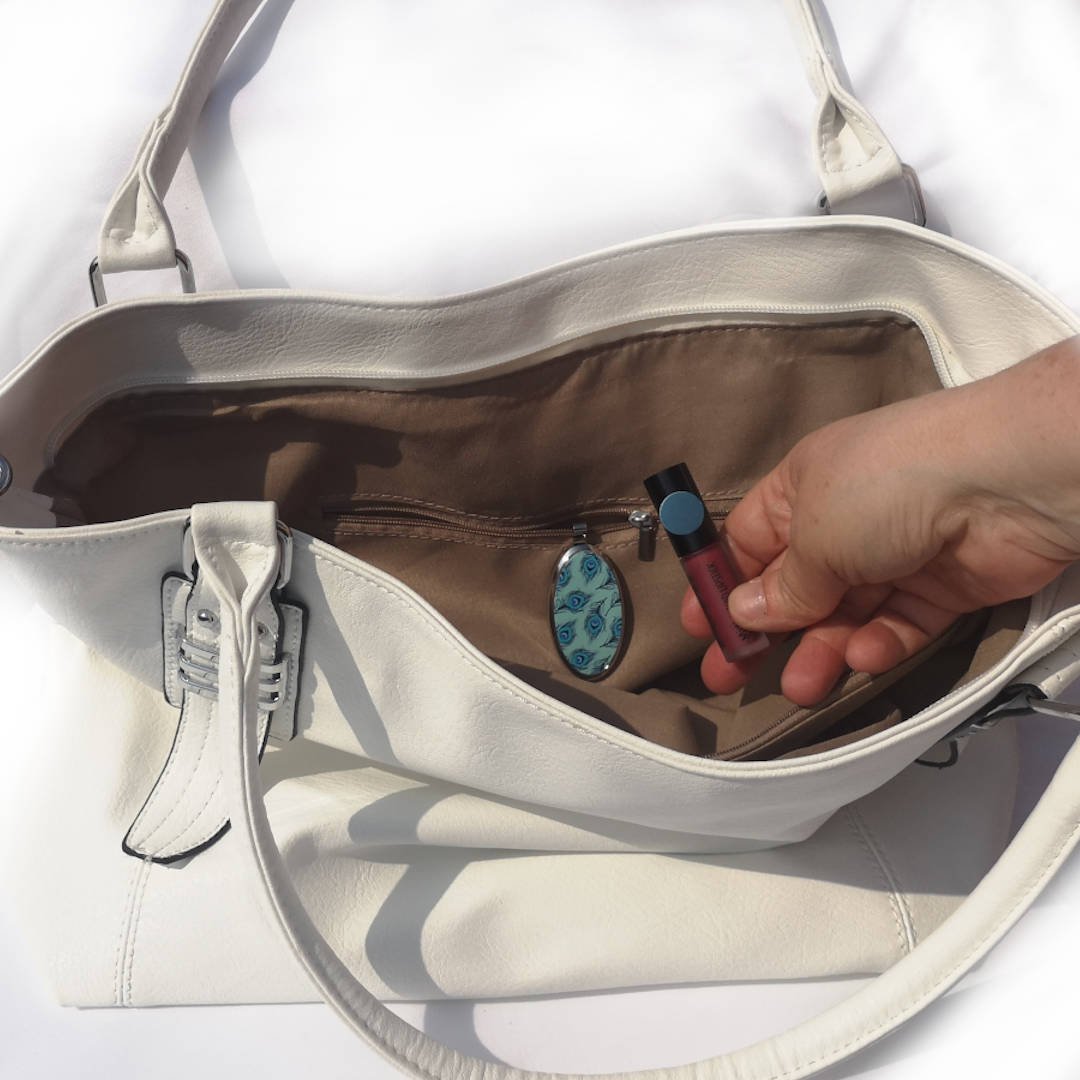 Plumes de paon : porte-clés et téléphone magnétique de créateur, pour sac à main, voiture, maison