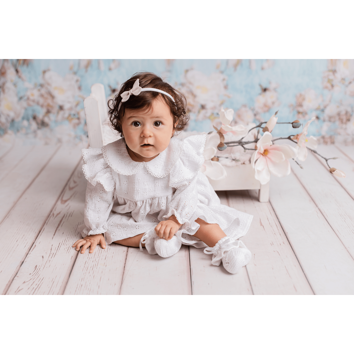 Baby pige hvid kjole til lejlighed
