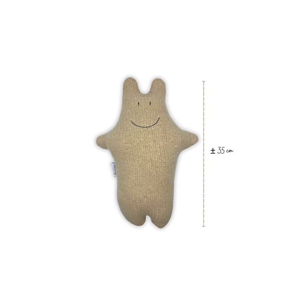 Peluche Bébé Hippo - Couverture vintage en laine - Marron Beige