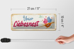 Blechschild Hinweis 27x10 cm Unser Liebesnest Deko Schild