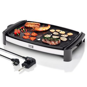 LEBENLANG Elektrogrill mit TÜV & GS 2200 Watt - Elektrogrill 4-8 Personen | Tragbarer XXL Grill für den Innenbereich | Tepaniaky Tischgrill Elektrogrill für Balkon