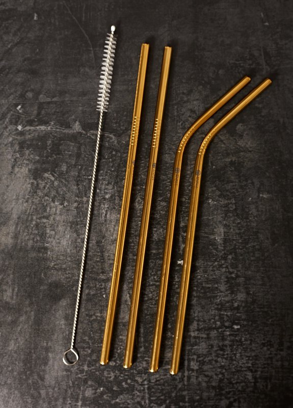 Set of 4 golden straws