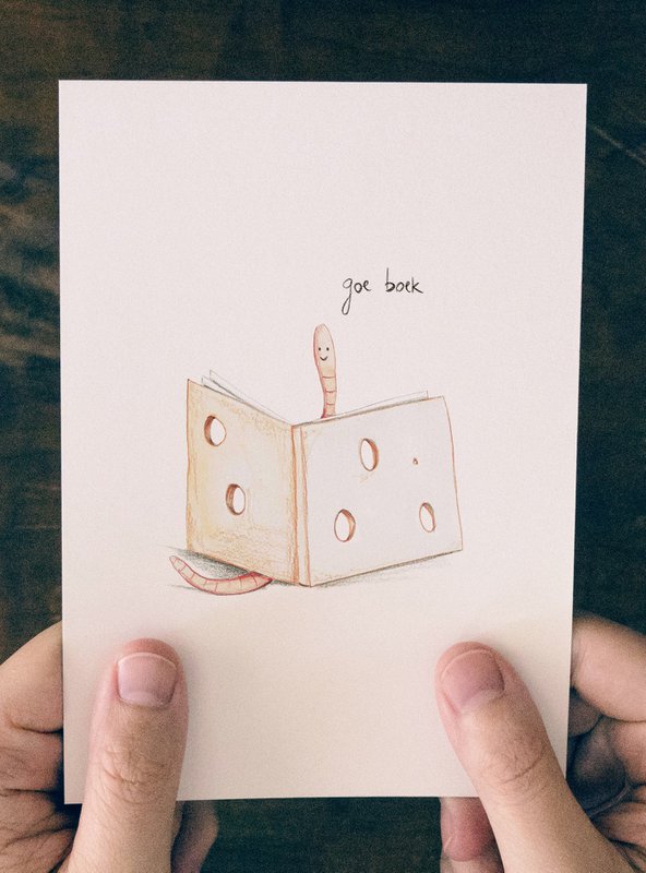 Rat de bibliothèque de carte postale