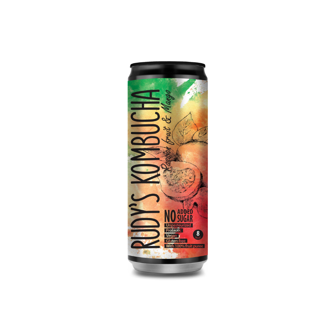 Rudys Alive Passion Fruit & Mango Kombucha (24x330ml)