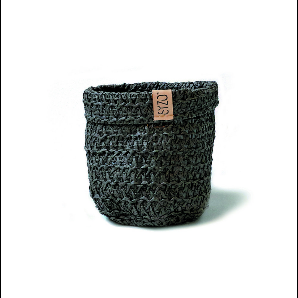 Bolsa de papel de punto SIZO negra con forro biodegradable impermeable
