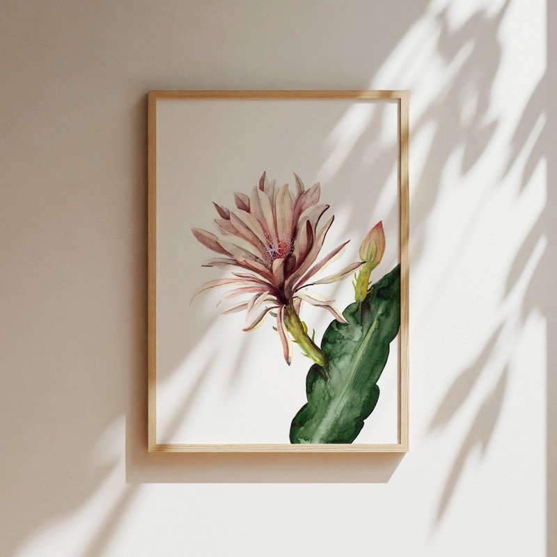 Kunsttryk - Rød kaktusblomst