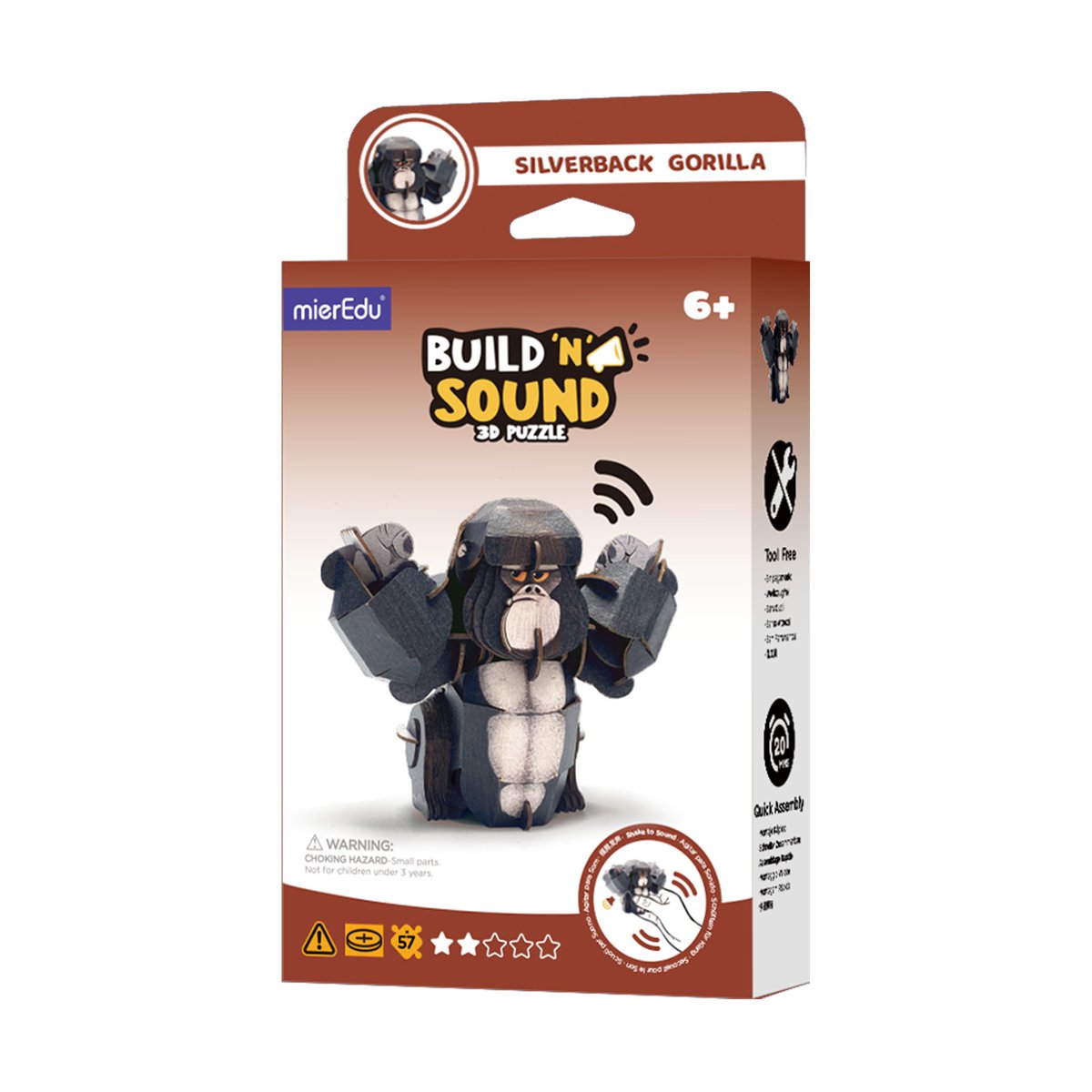 Mieredu - 3D Puzzel Build And Sound - Gorilla
