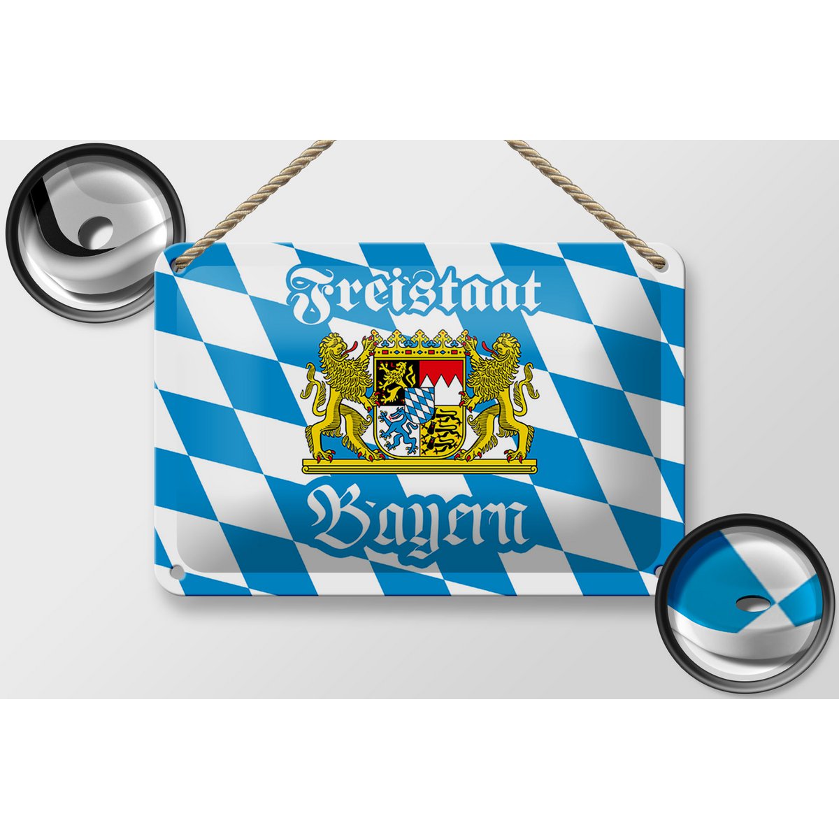 Tin sign Bavaria 18x12cm Free State of Bavaria coat of arms decoration