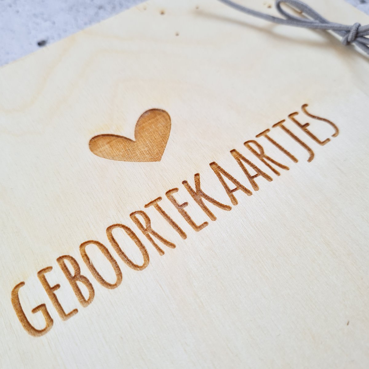 Houten bewaarbundel | Geboortekaartjes | Hartje | A5