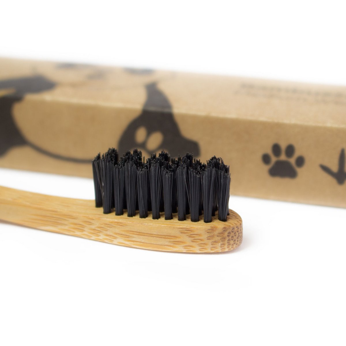 Cepillos de dientes de bambú - mediano - negro - para adultos