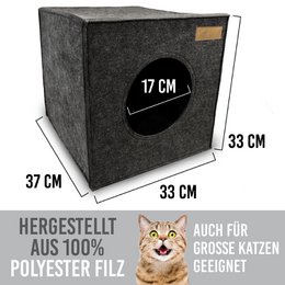 Vilten kattengrot voor op de plank