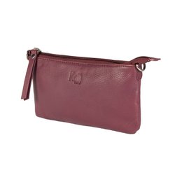 K0013NB | Dameskuldertaske i ægte fuldnarvet læder, med let narvning. Aftagelig skulderrem. Poleret nikkel tilbehør. Mauve farve. Mål: 20 x 10,5 x 2 cm Emballage: Tnt taske