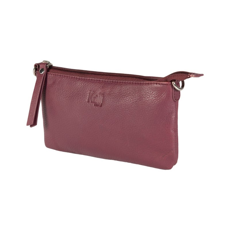 K0013NB | Dameskuldertaske i ægte fuldnarvet læder, med let narvning. Aftagelig skulderrem. Poleret nikkel tilbehør. Mauve farve. Mål: 20 x 10,5 x 2 cm Emballage: Tnt taske