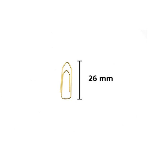 Paper clips Kangaro 26 mm angular plastic box 125 pieces brass