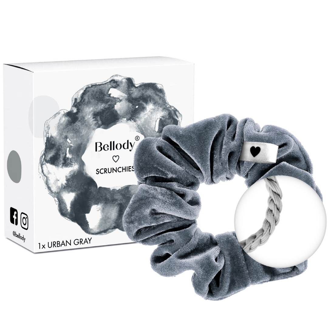 Samt-Scrunchie Grau - Bellody® (1 Stück - Urban Gray)