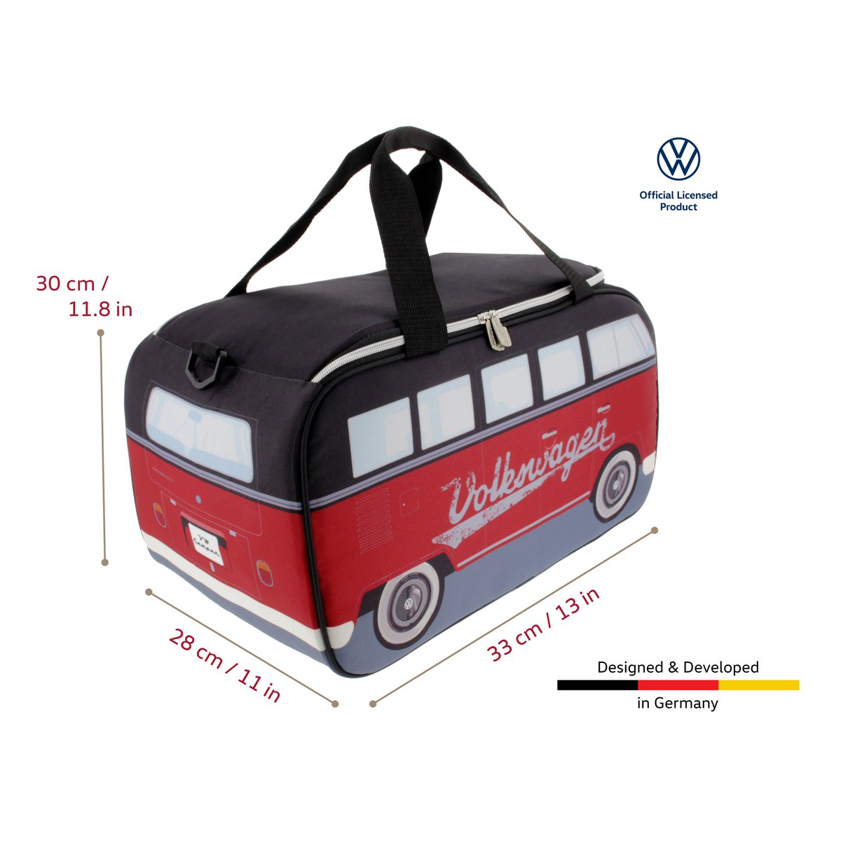 Volkswagen VW T1 Bus Koeltas (25 l) - Rood & Zwart