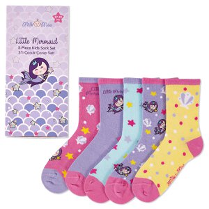 Milk&Moo Little Mermaid 5er-Pack Kindersocken, Größe 27–30, verspieltes Design