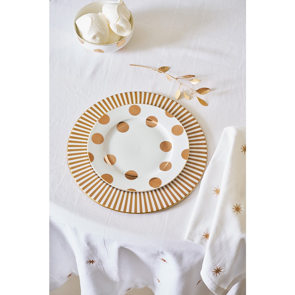 Plate Dot Delight White-Gold 23cm