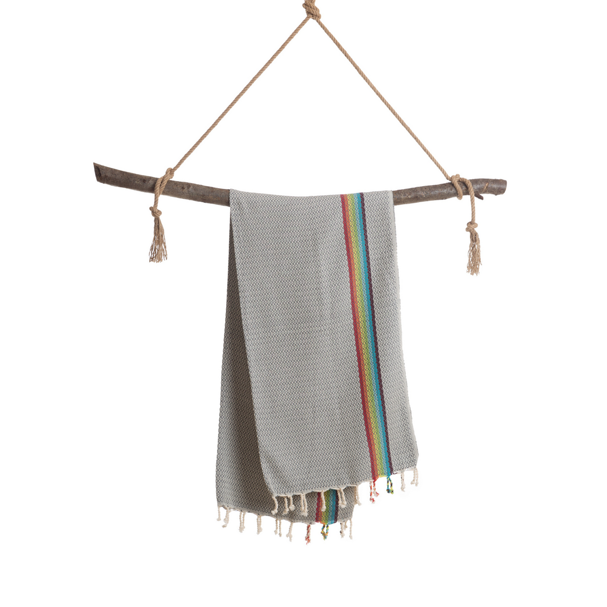RAINBOW Cotton Hammam Spa Ręcznik – Kompaktowy – Antracyt – 180x100 cm