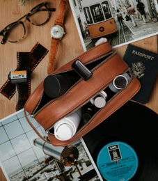 Toilettaske ATLAS XL Cognac