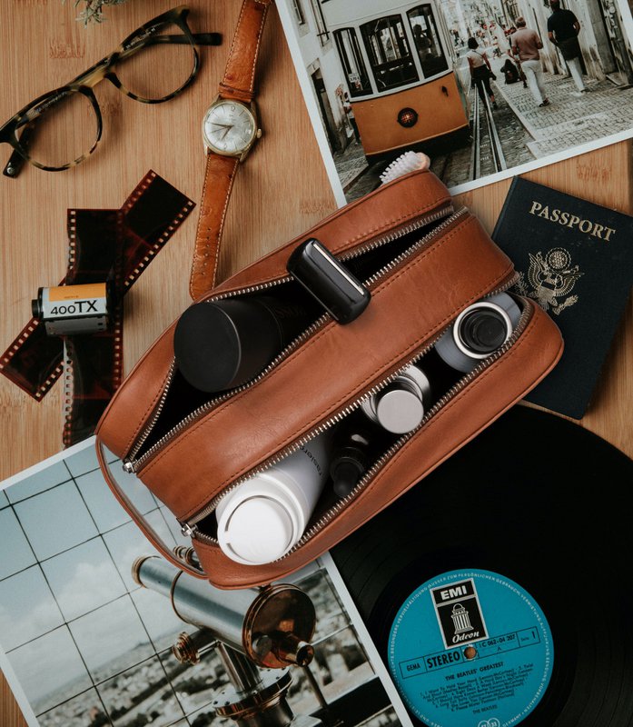 Toilettaske ATLAS XL Cognac