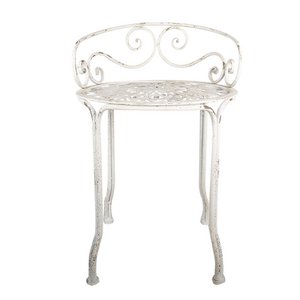 Stool Ø 44x67 cm White Metal Plant Table