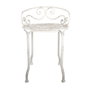 Stool Ø 44x67 cm White Metal Plant Table