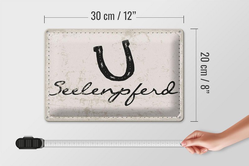 Blikskilt, der siger 20x30 cm soul hestesko dekorativt skilt