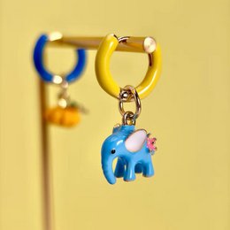Enchanted Elephant & Pumpkin Enamel Hoop Øreringe