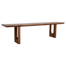 Bullnose Esszimmersofa aus abgeschrägtem Mangoholz