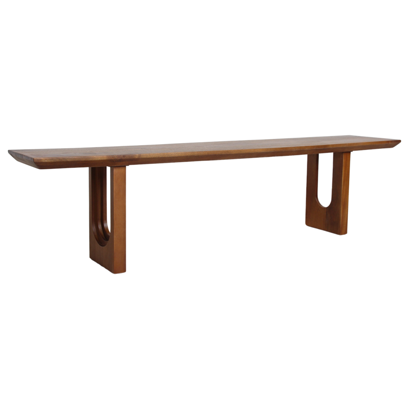 Bullnose Esszimmersofa aus abgeschrägtem Mangoholz
