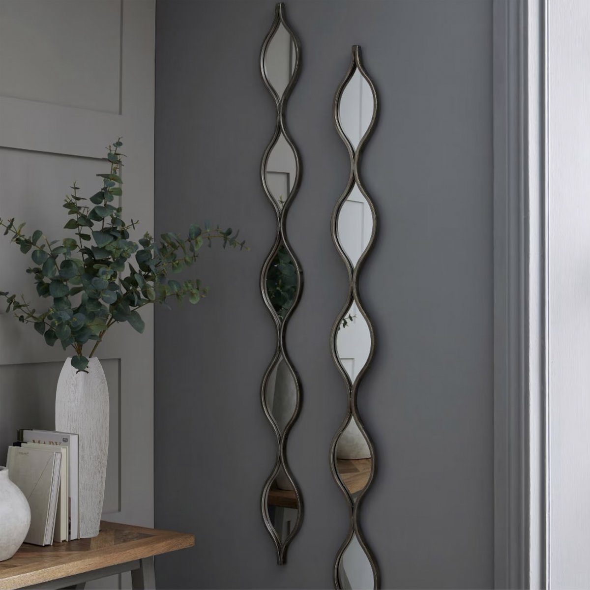 WALL LAMP WITH 5 SILVER METAL MIRRORS _13.5X2X146CM-METAL:IRON ST71552