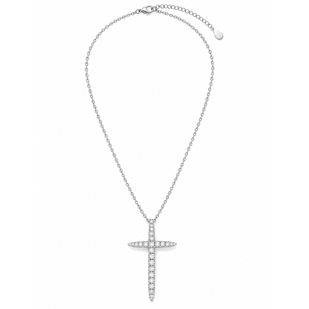 Verfijnde taps toelopende Moissanite kruisketting