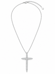 Verfijnde taps toelopende Moissanite kruisketting