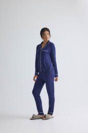 Bamboo Long Pyjama Set in Midnight