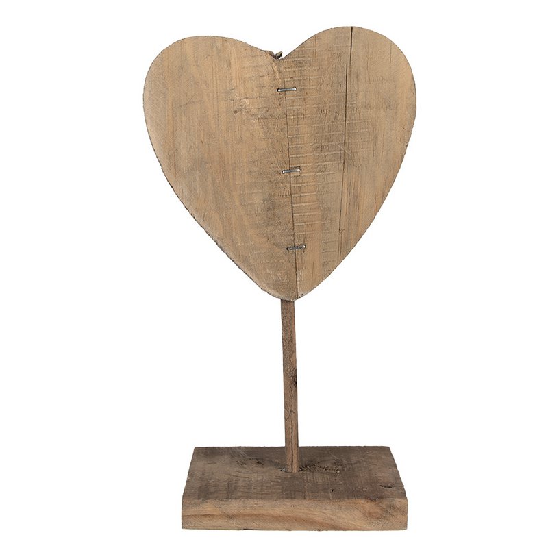 Decoration Image Heart 15x8x27 cm Brown Wood