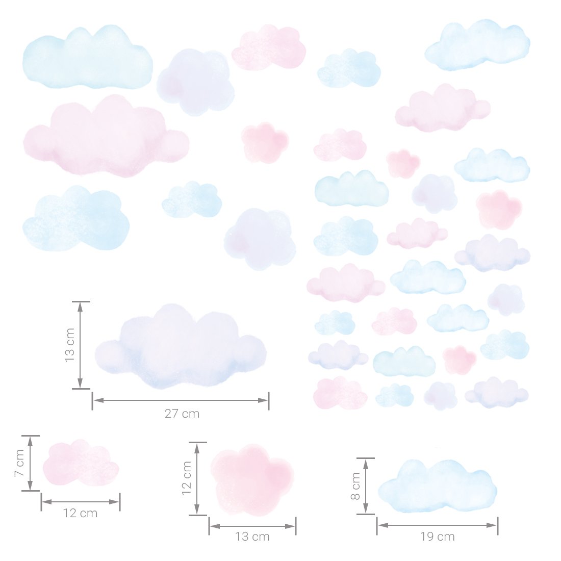 Wandaufkleber | Wolken rosa