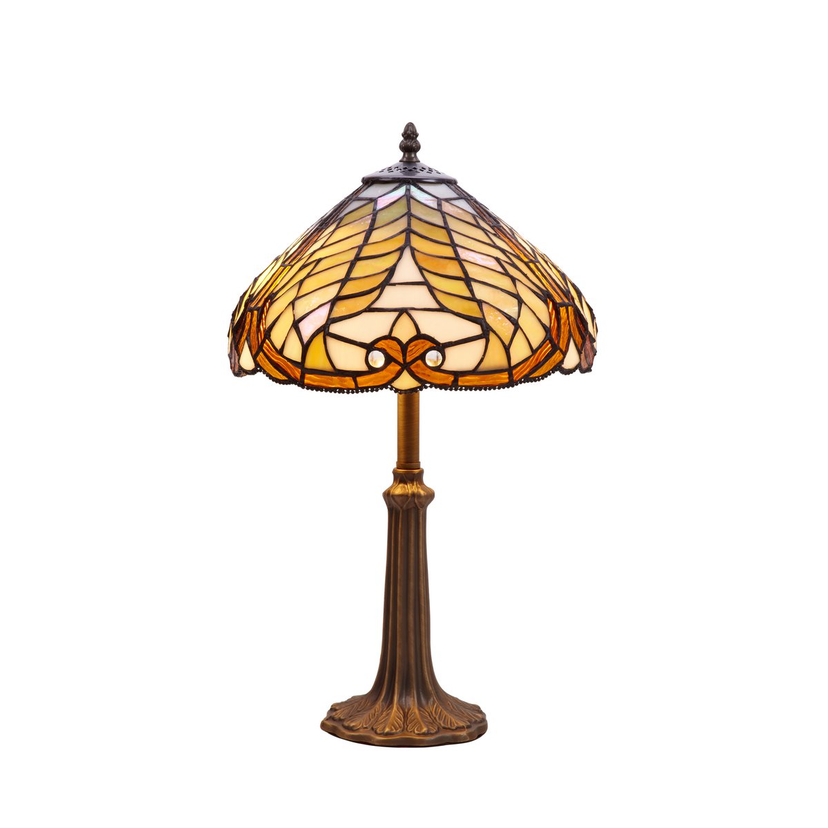 Rubberen voet tafellamp met Tiffany lampenkap diameter 30 cm Dalí Serie LG238600P