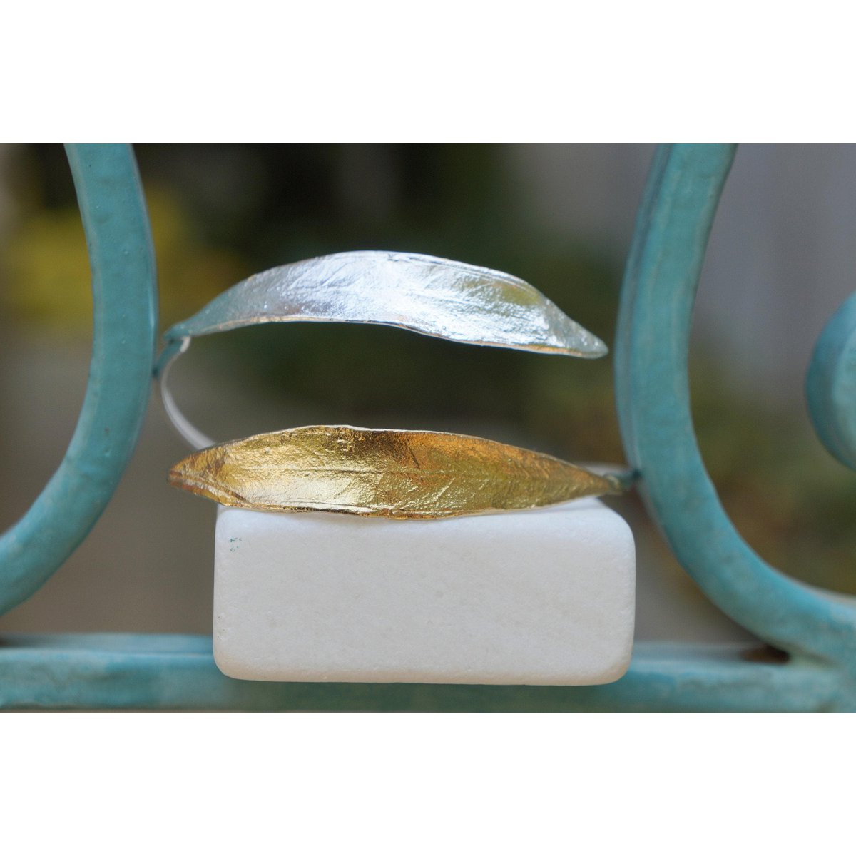 Gold Olive Leaf Bracelet, Gold-Plated Sterling Silver Jewelry, Silver Cuff, Gift for Her, Birthday Gift for Women, Handmade Jewelry