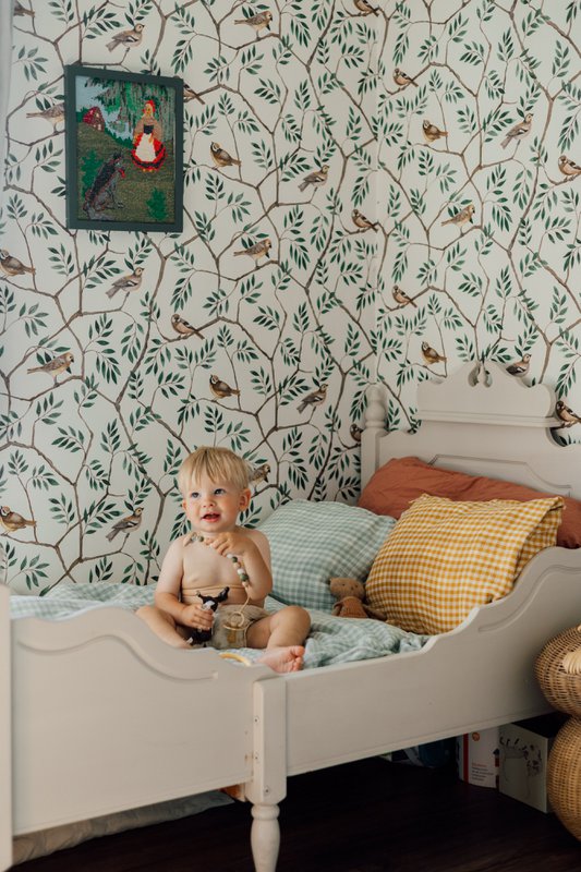 Copripiumino e federa per bambini TISU, Light Mint Gingham