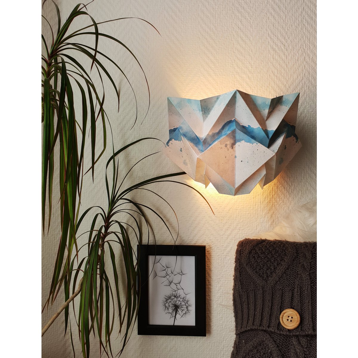 Lampa ścienna Paper Origami – wzór letni