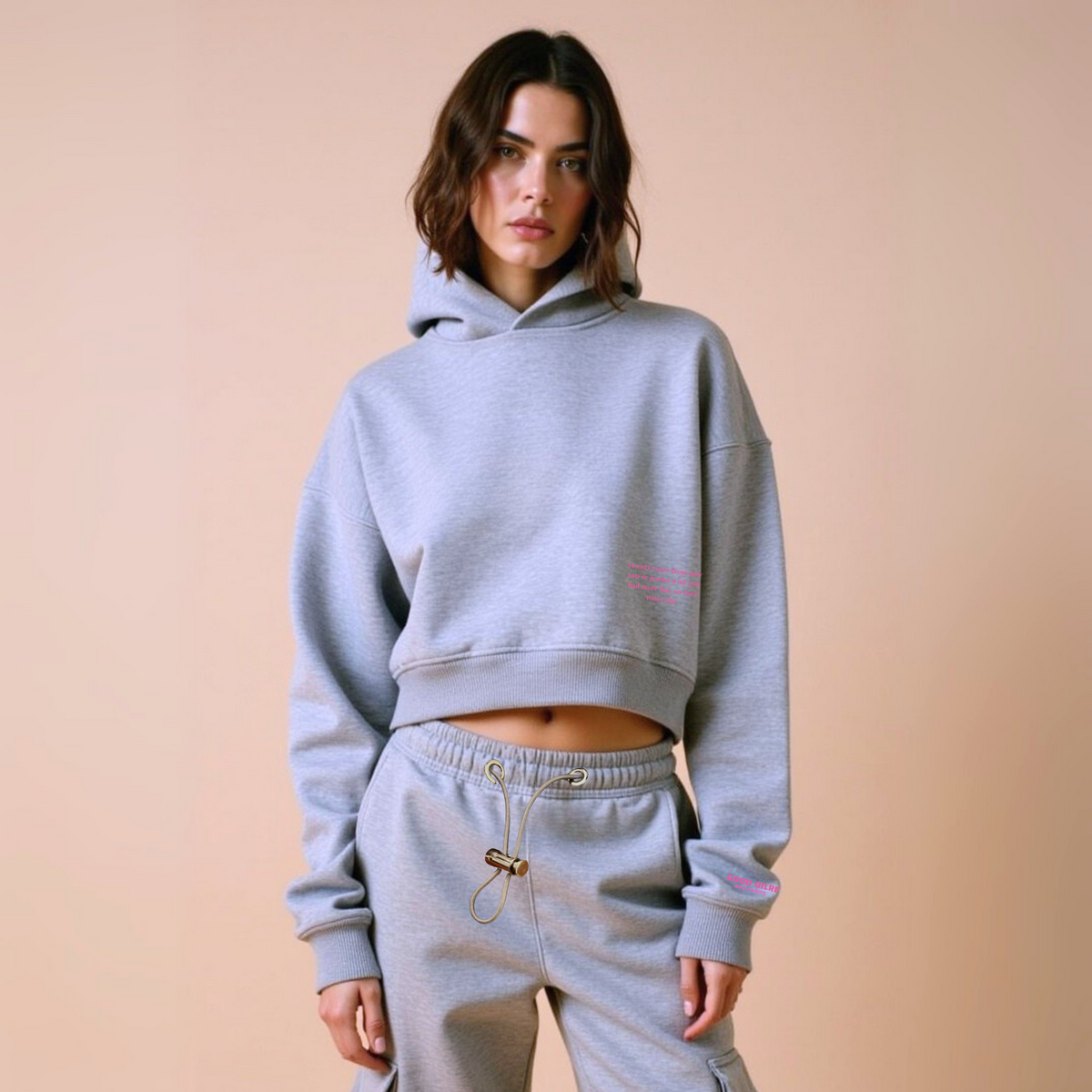Crop Hoodie "TWENTY YEARS FROM NOW" - Weiss