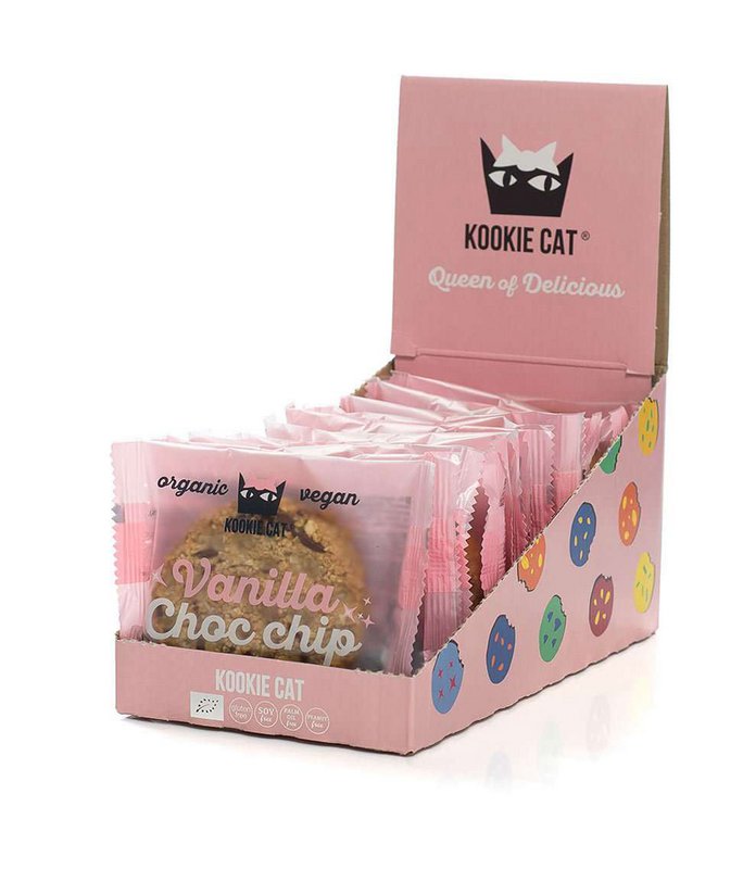Vanilla and choc chip Cookie, organic, Kookie Cat, 50g