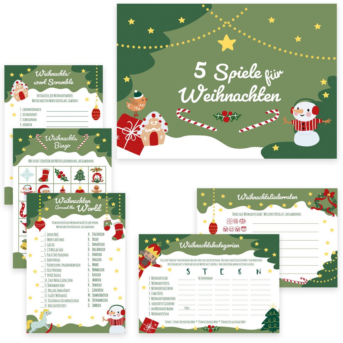 Julespil - motiv "Fir Green"