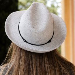 CHAPEAU FEUTRE - lien cuir, bord non cousu