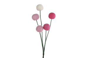 Decorative flower Ball 5x pink/fuchsia