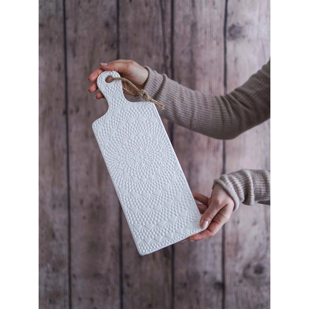 Tabla de servir rectangular de crochet – Hecha a mano en Portugal
