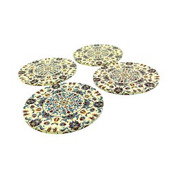 Untersetzter aus Metall - 4er Set - Mandala - Beige - 9cm
